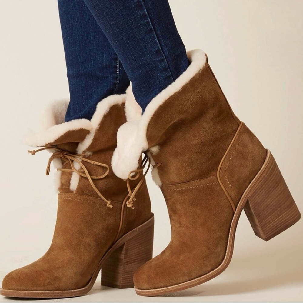 UGG JERENE Chestnut Suede Mid-Calf Boots